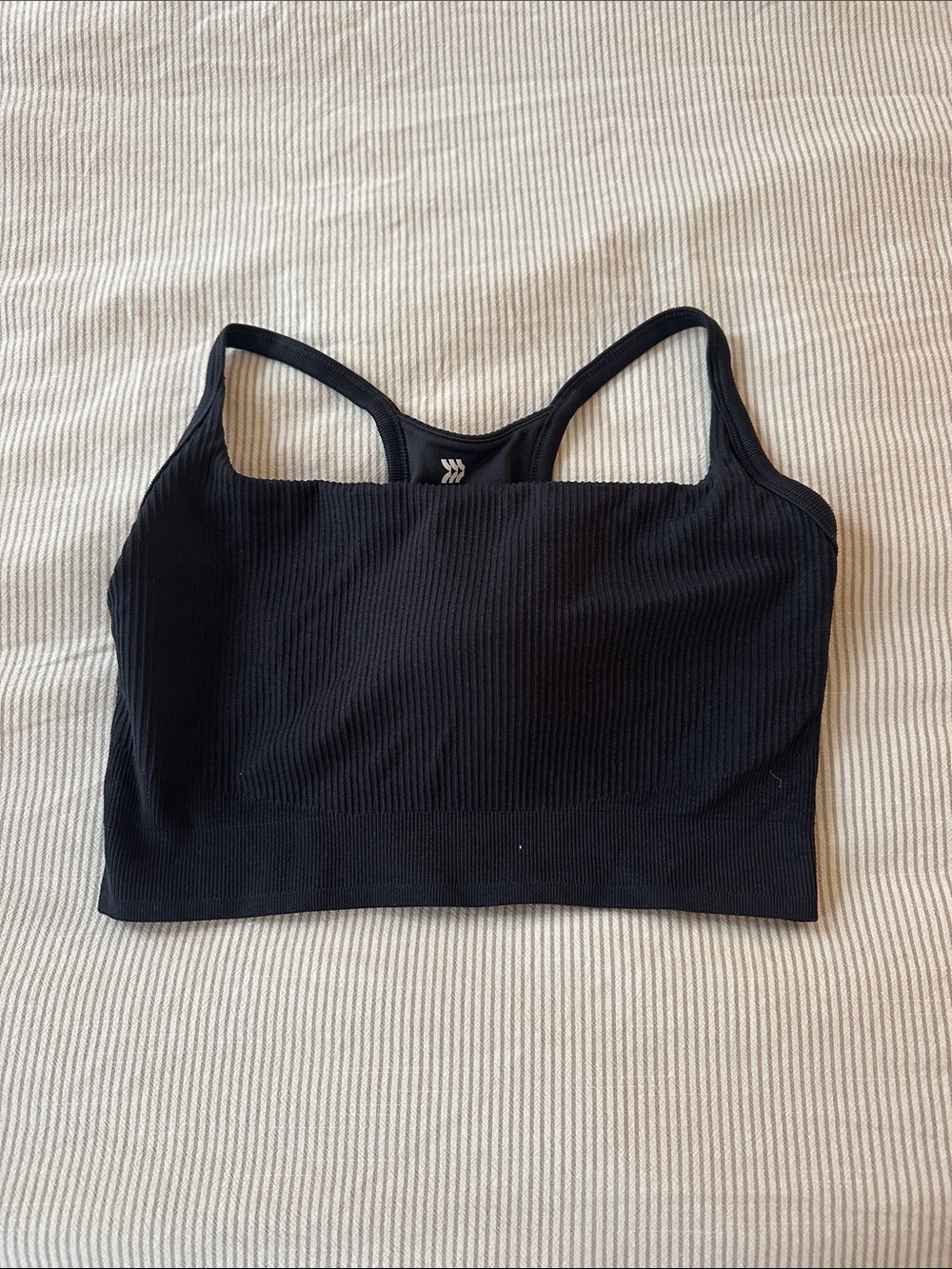 Black Ribbed Racerback Bralette -